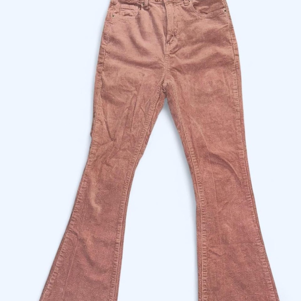 Corduroy Flare Pants in Pink